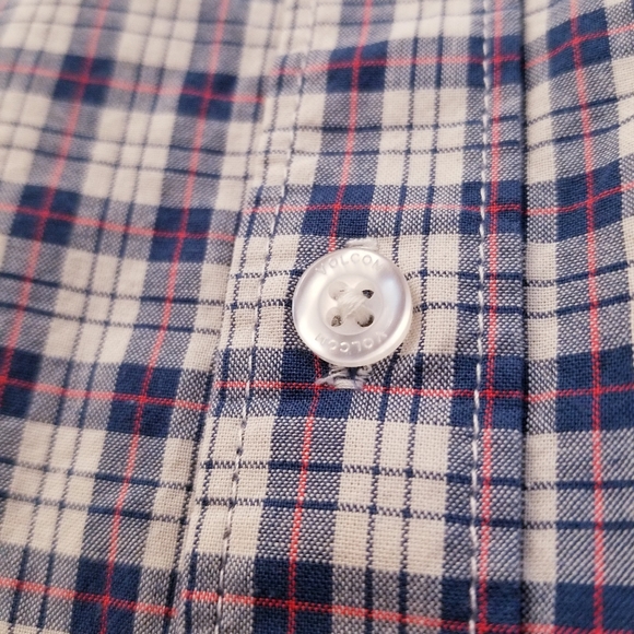 VOLCOM Boys Short Sleeve Dress Shirt Plaid, S - Picture 4 of 5